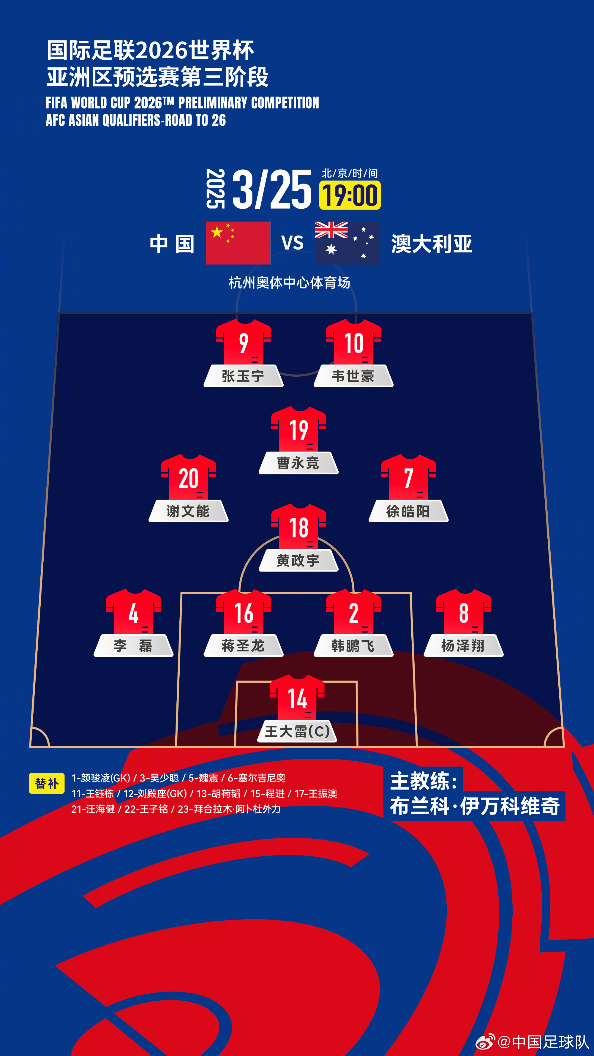 超七万人现场观战：国足杭州主场0-2不敌澳大利